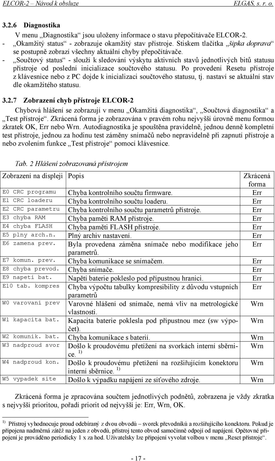 - Součtový status - slouží k sledování výskytu aktivních stavů jednotlivých bitů statusu přístroje od poslední inicializace součtového statusu.