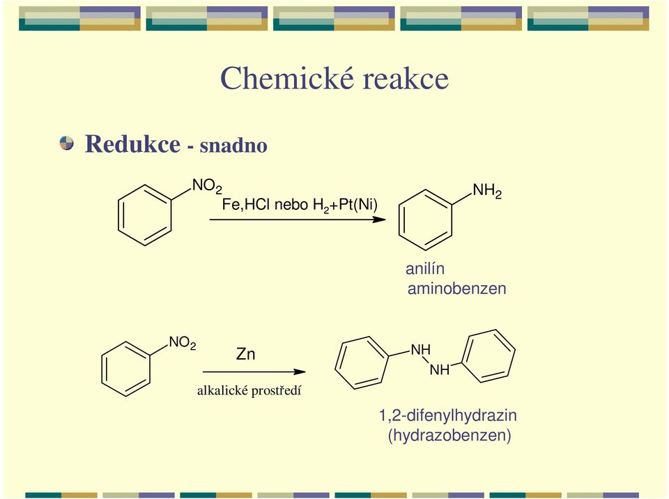 aminobenzen NO 2 Zn alkalické
