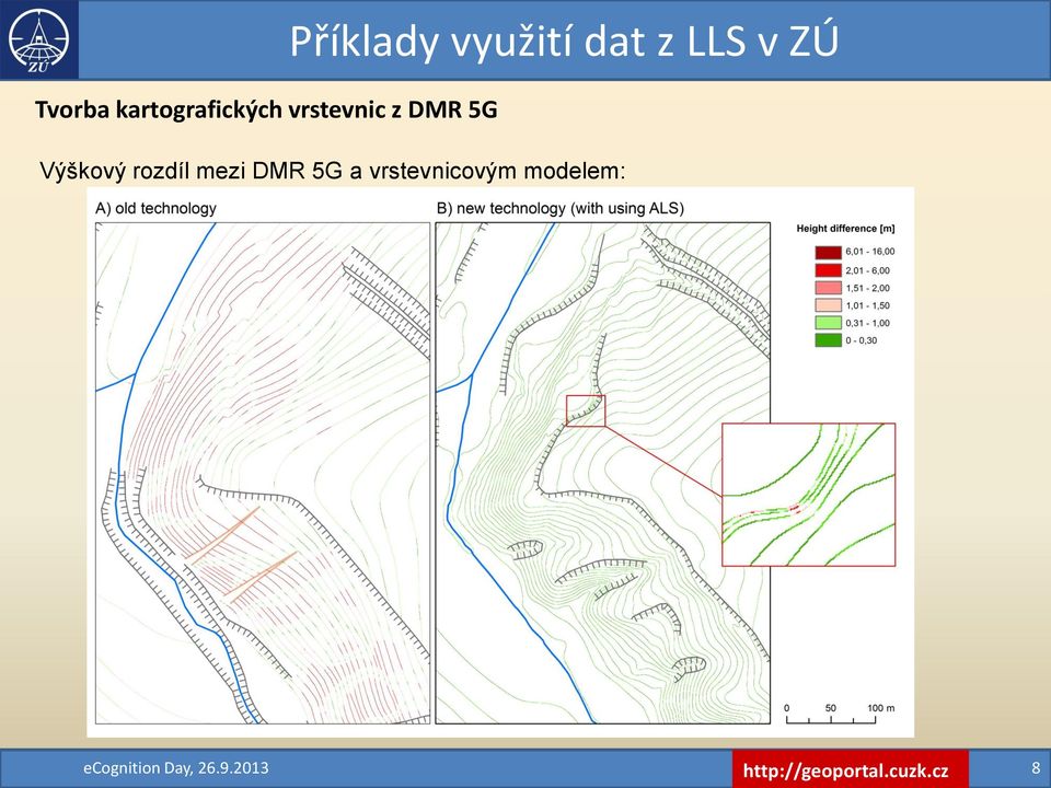 Výškový rozdíl mezi DMR