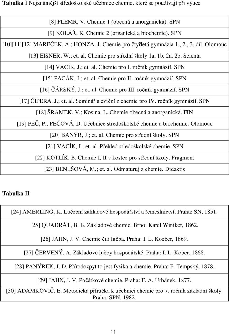 ročník gymnázií. SPN [15] PACÁK, J.; et. al. Chemie pro II. ročník gymnázií. SPN [16] ČÁRSKÝ, J.; et. al. Chemie pro III. ročník gymnázií. SPN [17] ČIPERA, J.; et. al. Seminář a cviční z chemie pro IV.