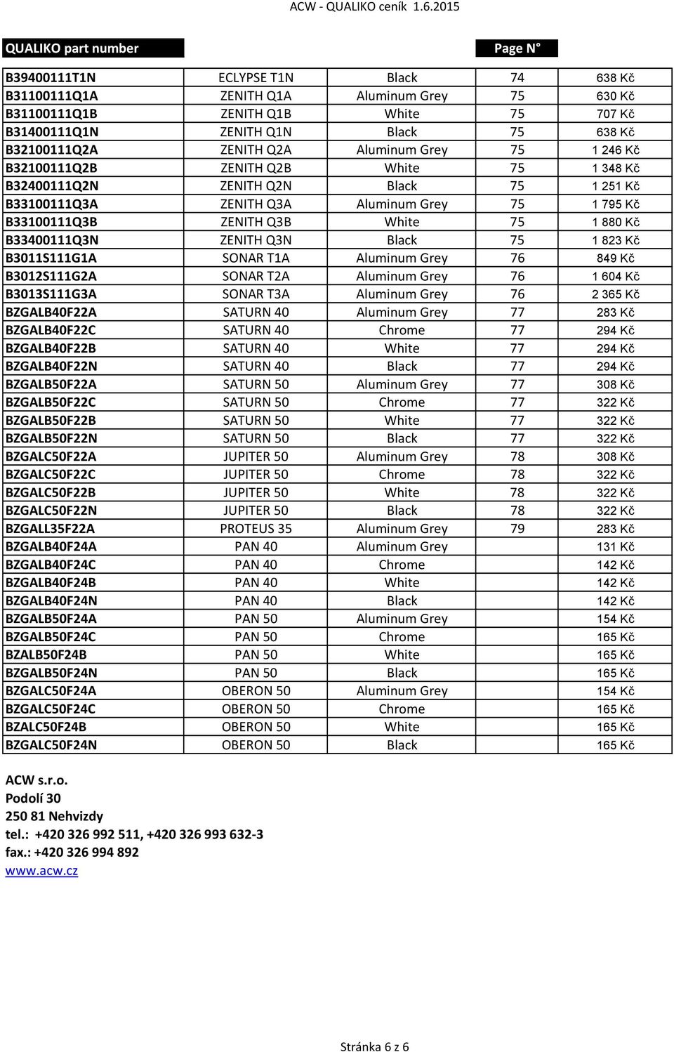 Kč B33400111Q3N ZENITH Q3N Black 75 1 823 Kč B3011S111G1A SONAR T1A Aluminum Grey 76 849 Kč B3012S111G2A SONAR T2A Aluminum Grey 76 1 604 Kč B3013S111G3A SONAR T3A Aluminum Grey 76 2 365 Kč