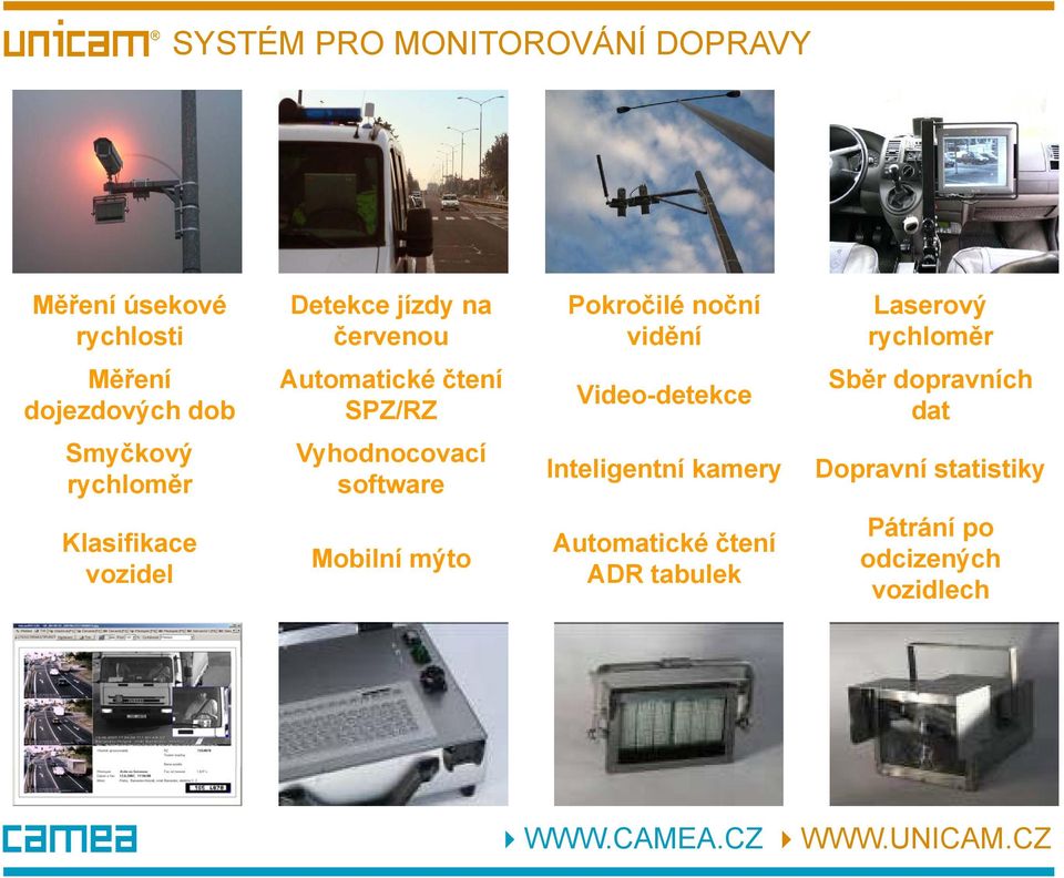 Vyhodnocovací software Mobilní mýto Video-detekce Inteligentní kamery Automatické čtení ADR