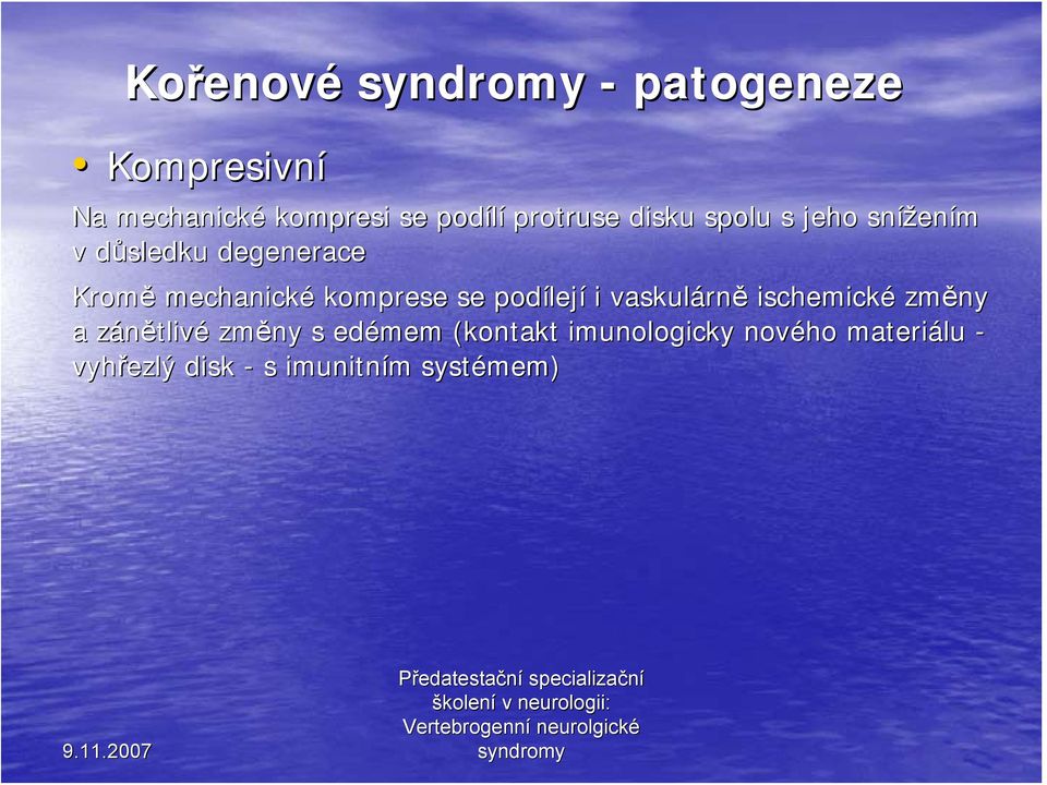 se podílej lejí i vaskulárn rně ischemické změny a zánětlivz tlivé změny s