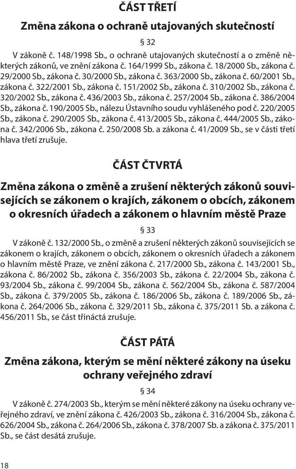 , zákona č. 436/2003 Sb., zákona č. 257/2004 Sb., zákona č. 386/2004 Sb., zákona č. 190/2005 Sb., nálezu Ústavního soudu vyhlášeného pod č. 220/2005 Sb., zákona č. 290/2005 Sb., zákona č. 413/2005 Sb.