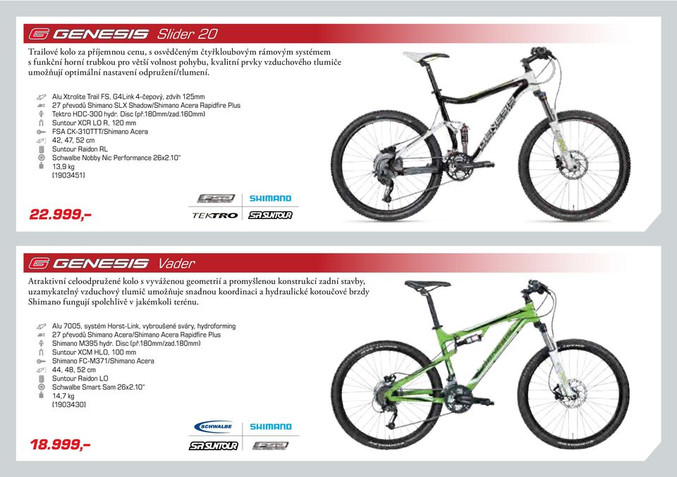 160mm) Suntour XCR LO R, 120 mm FSA CK-310TTT/Shimano Acera 42, 47, 52 cm Suntour Raidon RL Schwalbe Nobby Nic Performance 26x2.10 13,9 kg [1903451] 22.