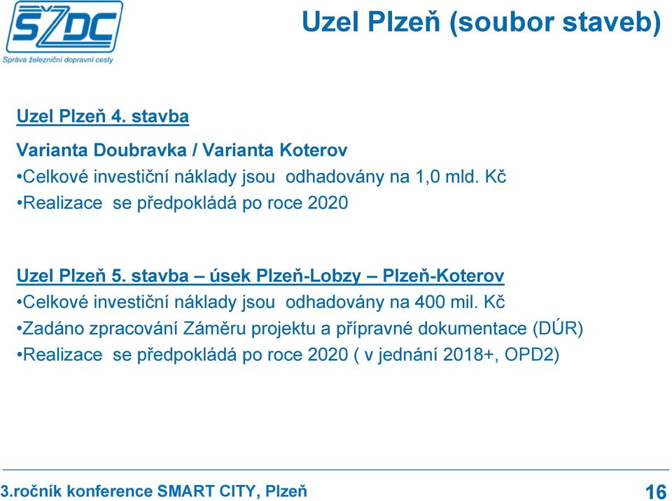 Kč Realizace se předpokládá po roce 2020 Uzel Plzeň 5.