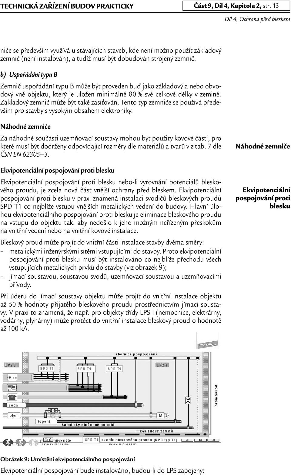 b) Uspořádání typu B Zemnič uspořádání typu B může být proveden buď jako základový a nebo obvodový vně objektu, který je uložen minimálně 80 % své celkové délky v zemině.