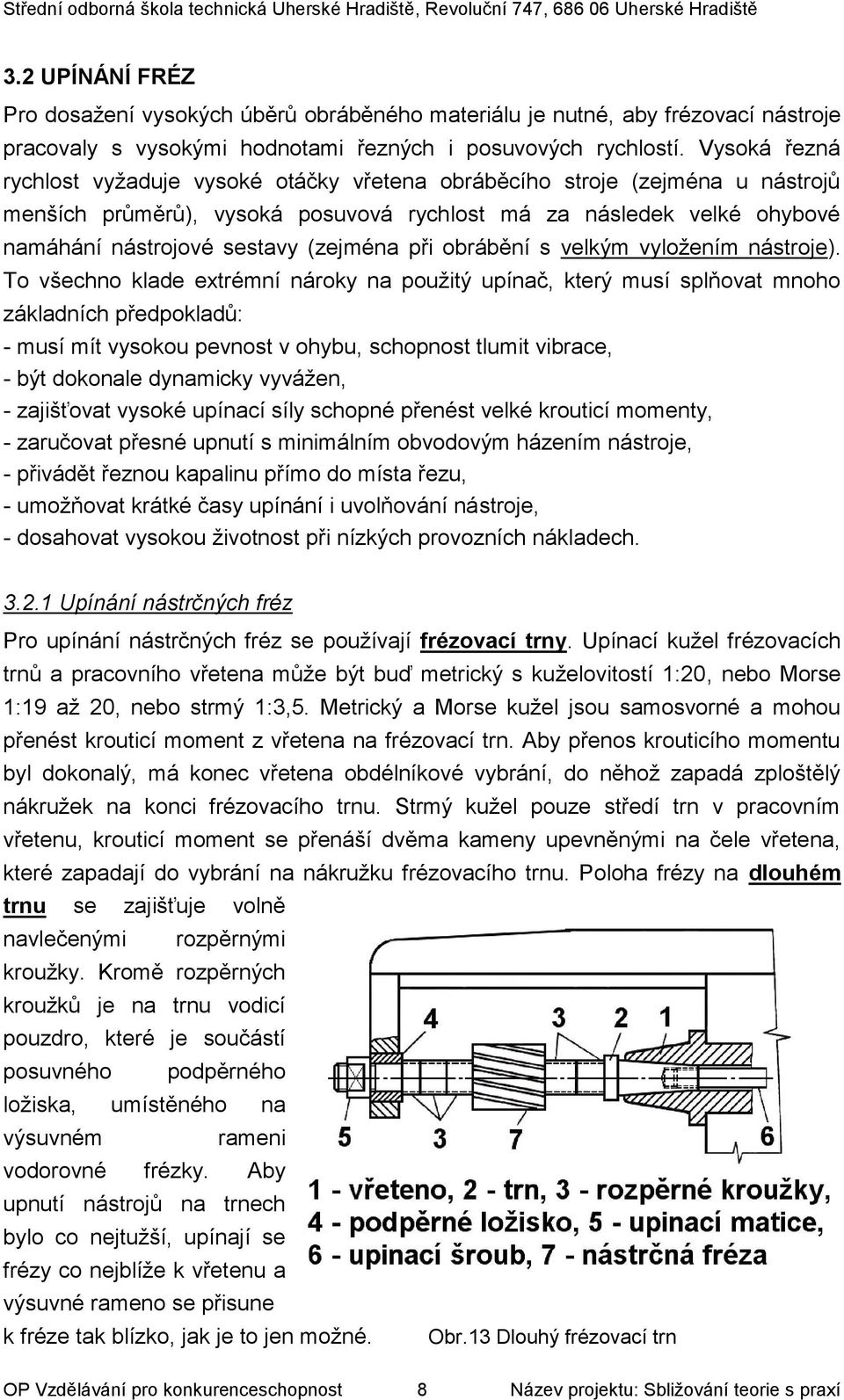 při obrábění s velkým vyložením nástroje).