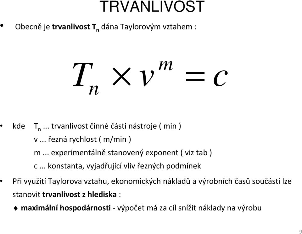 Trvanlivost,obrobitelnost,opotřebení břitu - PDF Stažení zdarma