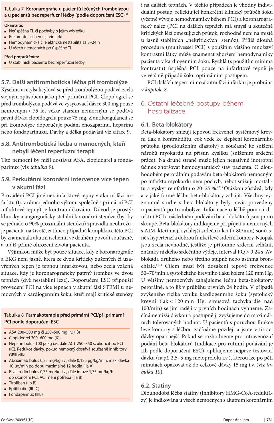 Další antitrombotická léčba při trombolýze Kyselina acetylsalicylová se před trombolýzou podává zcela stejným způsobem jako před primární PCI.