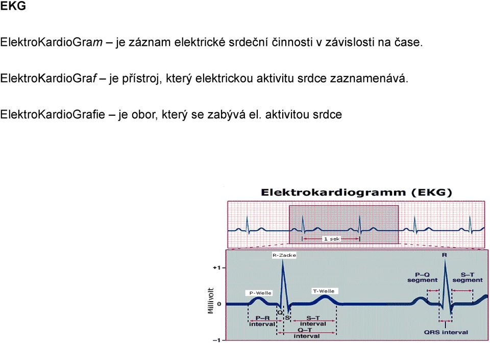 ElektroKardioGraf je přístroj, který elektrickou