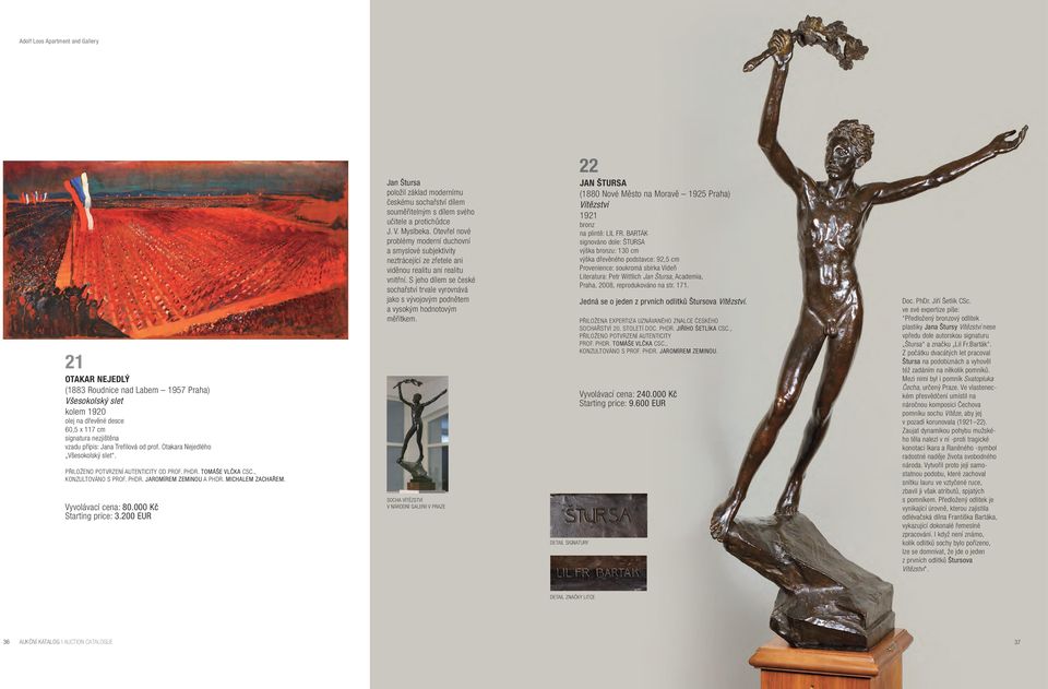 000 Kč Starting price: 3.200 EUR Jan Štursa položil základ modernímu českému sochařství dílem souměřitelným s dílem svého učitele a protichůdce J. V. Myslbeka.