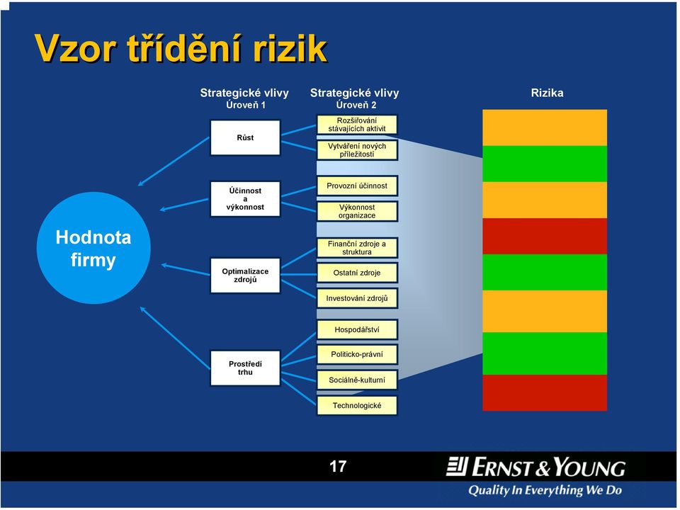 Optimalizace zdrojů Provozní účinnost Výkonnost organizace Finanční zdroje a struktura Ostatní