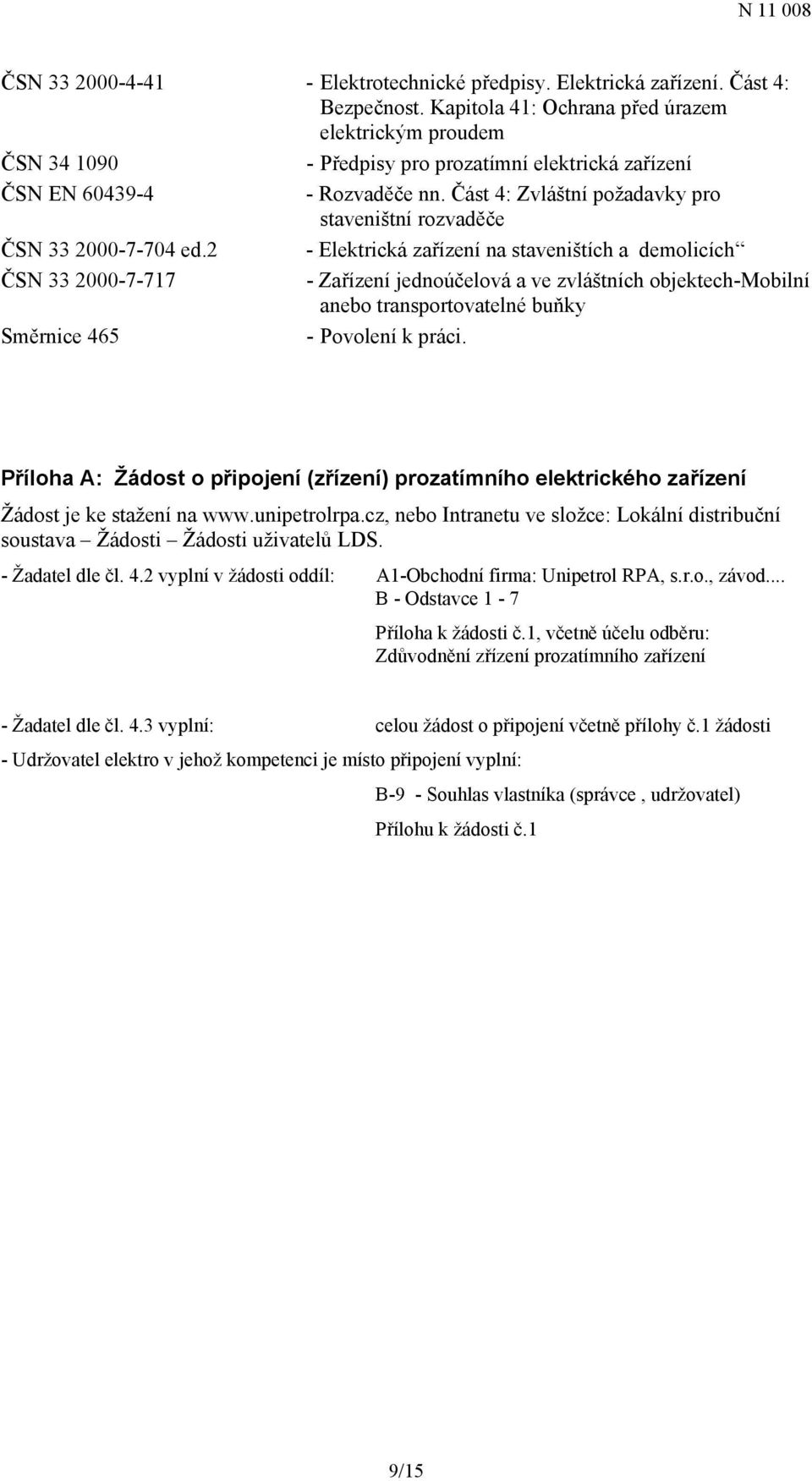 Část 4: Zvláštní požadavky pro staveništní rozvaděče ČSN 33 2000-7-704 ed.