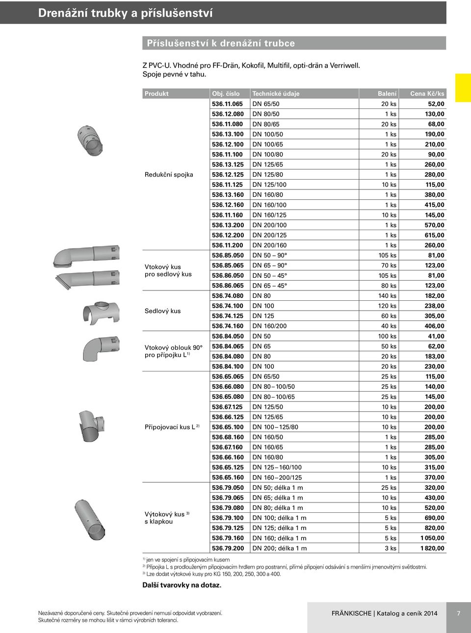 12.125 DN 125/80 1 ks 280,00 536.11.125 DN 125/100 10 ks 115,00 536.13.160 DN 160/80 1 ks 380,00 536.12.160 DN 160/100 1 ks 415,00 536.11.160 DN 160/125 10 ks 145,00 536.13.200 DN 200/100 1 ks 570,00 536.