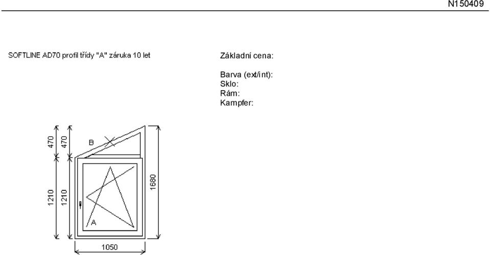 1 Kampfer: Sloupek SL/AD 85/70 mm FIX Zazdívací lišta (FFG) A:500 11 915,00 Kč -8 341,00 Kč Pozice: 26/: + příslušenství Cena za ks: 3 574,00 Kč 3 574,00 Kč Rozměry rámu: