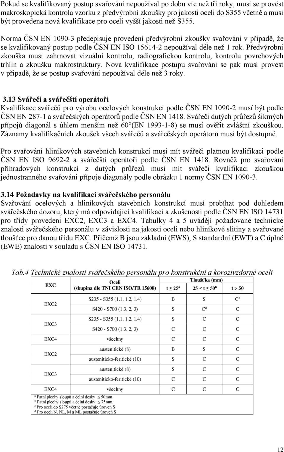 Norma ČSN EN 1090-3 předepisuje provedení předvýrobní zkoušky svařování v případě, že se kvalifikovaný postup podle ČSN EN ISO 15614-2 nepoužíval déle než 1 rok.