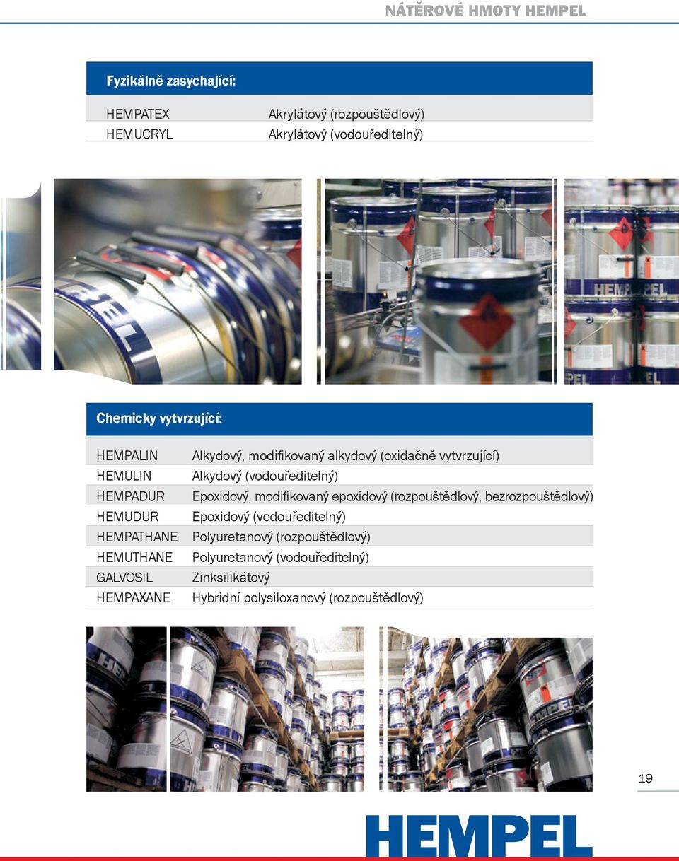 vytvrzující) Alkydový (vodouředitelný) Epoxidový, modifikovaný epoxidový (rozpouštědlový, bezrozpouštědlový) Epoxidový