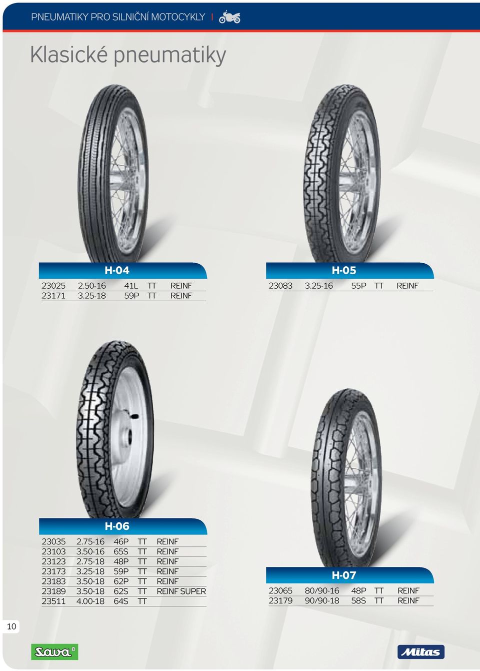 50-16 65S TT REINF 23123 2.75-18 48P TT REINF 23173 3.25-18 59P TT REINF 23183 3.