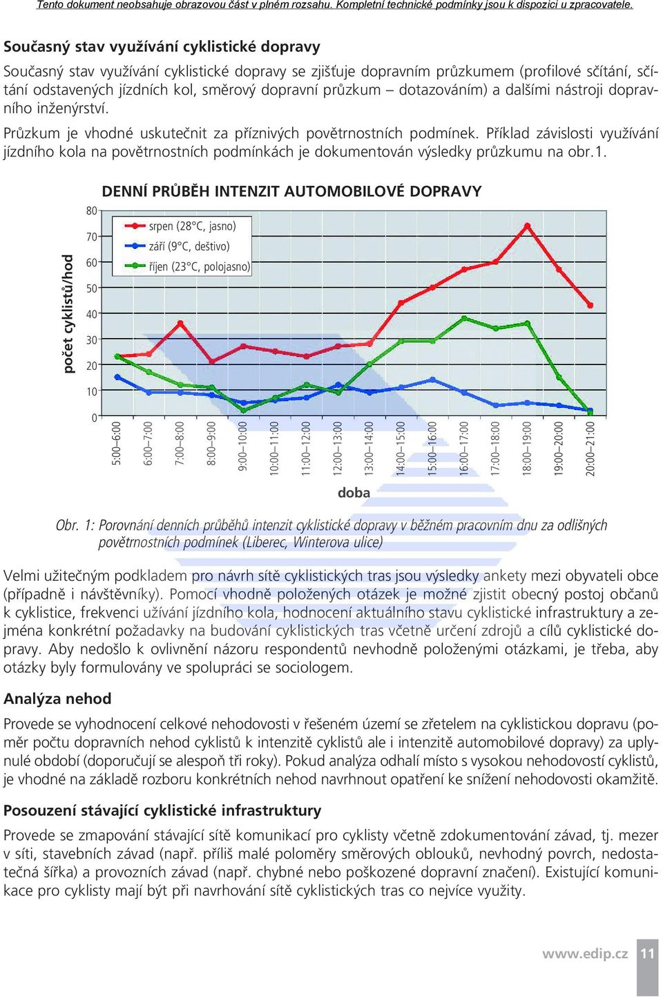 Příklad závislosti využívání jízdního kola na povětrnostních podmínkách je dokumentován výsledky průzkumu na obr.1.