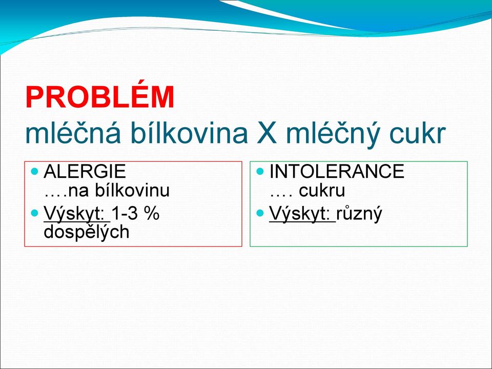 na bílkovinu Výskyt: 1-3 %