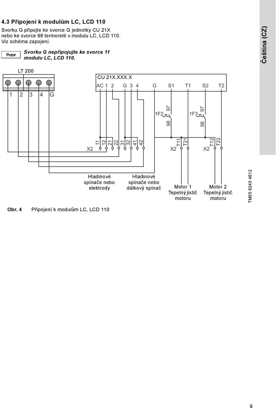 X AC 1 2 G 3 4 G S1 T1 S2 T2 1F2 97 1F3 98 97 98 X2 11 12 21 22 31 32 41 42 X2 T11 T21 X2 T12 T22 Hladinové spínače nebo elektrody