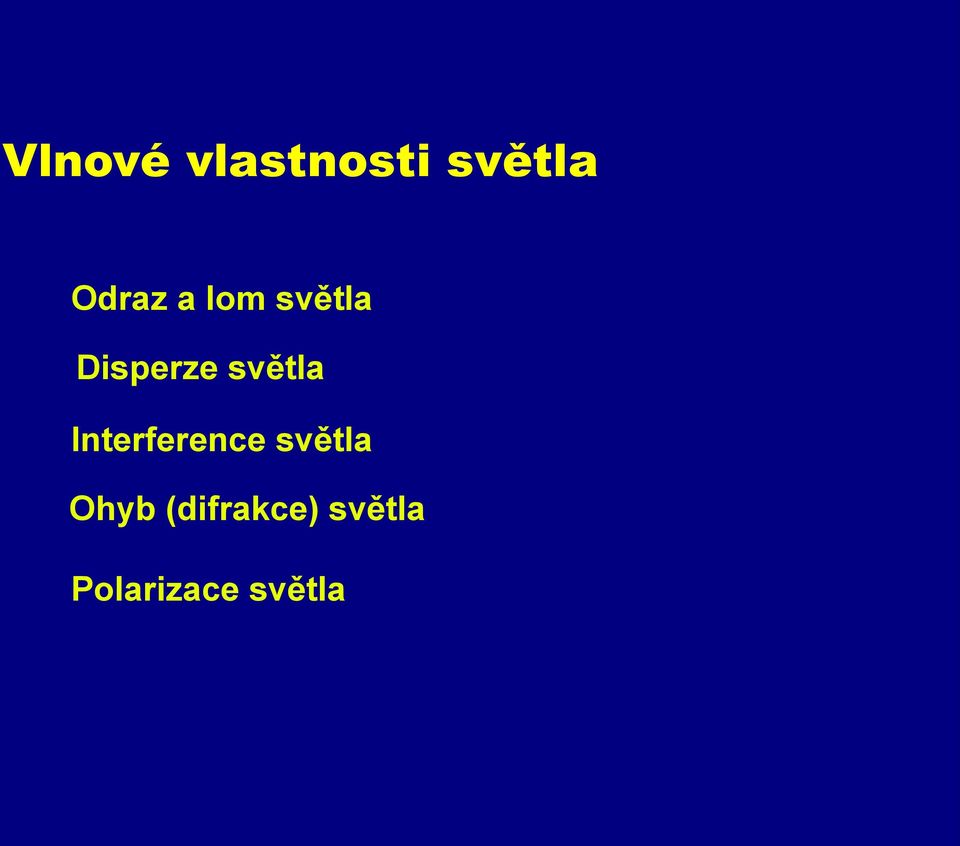 světla Interference světla