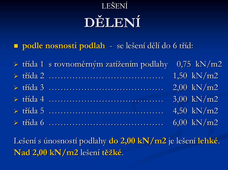 kn/m2 třída 4 3,00 kn/m2 třída 5 4,50 kn/m2 třída 6 6,00 kn/m2 Lešení s