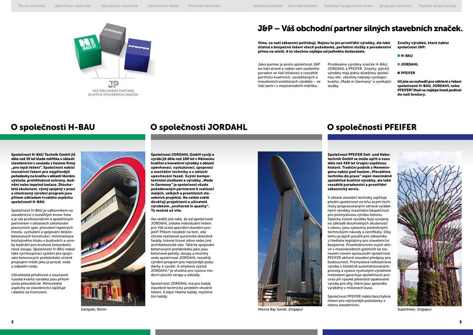 Značky výrobků, které nabízí společnost J&P: H-BAU Jako partner je proto společnost J&P na Vaší straně a nabízí vám osobního poradce ve Vaší blízkosti a rozsáhlé portfolio kvalitních, osvědčených a