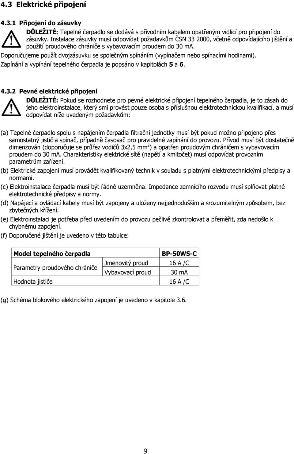 TEPELNÉ ČERPADLO BP-50WS-C - PDF Stažení zdarma