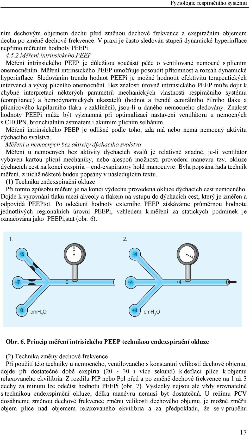 Měření intrinsického PEEP umožňuje posoudit přítomnost a rozsah dynamické hyperinflace.