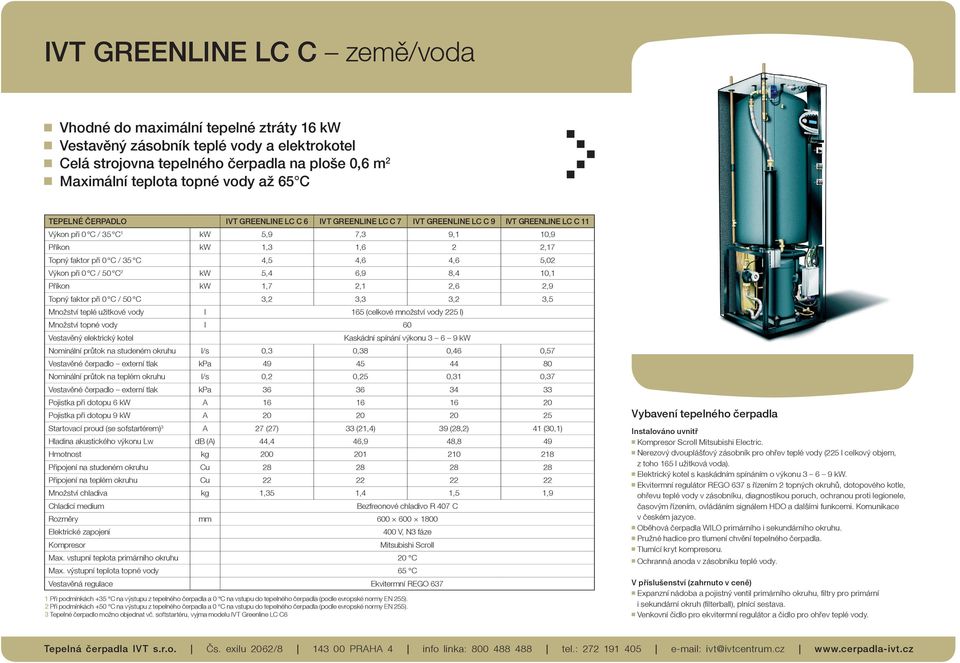 35 C 4,5 4,6 4,6 5,02 Výkon při 0 C / 50 C 2 kw 5,4 6,9 8,4 10,1 Příkon kw 1,7 2,1 2,6 2,9 Topný faktor při 0 C / 50 C 3,2 3,3 3,2 3,5 Množství teplé užitkové vody l 165 (celkové množství vody 225 l)