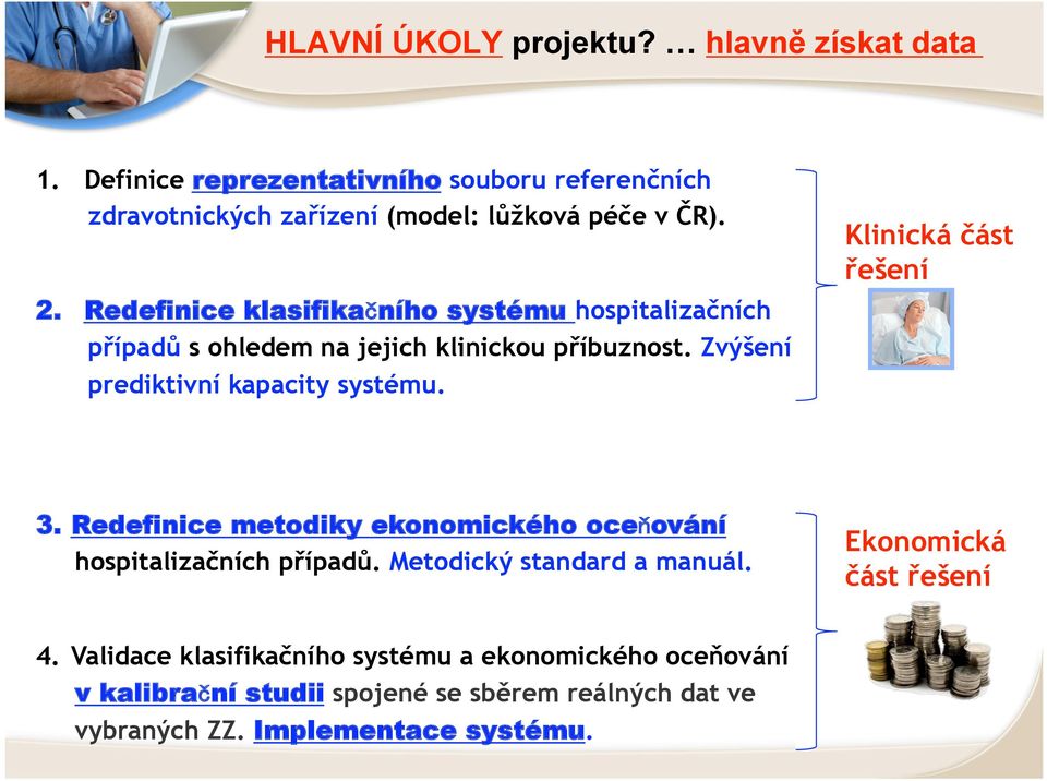 Klinická část řešení 3. Redefinice metodiky ekonomického oceňování hospitalizačních případů. Metodický standard a manuál.