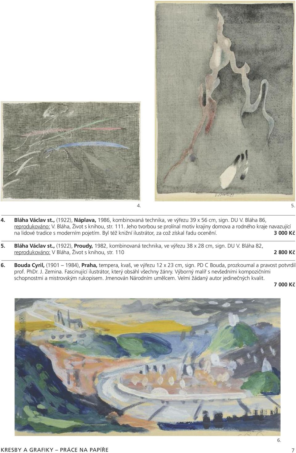 , (1922), Proudy, 1982, kombinovaná technika, ve výřezu 38 x 28 cm, sign. DU V. Bláha 82, reprodukováno: V Bláha, Život s knihou, str. 110 2 800 Kč 6.