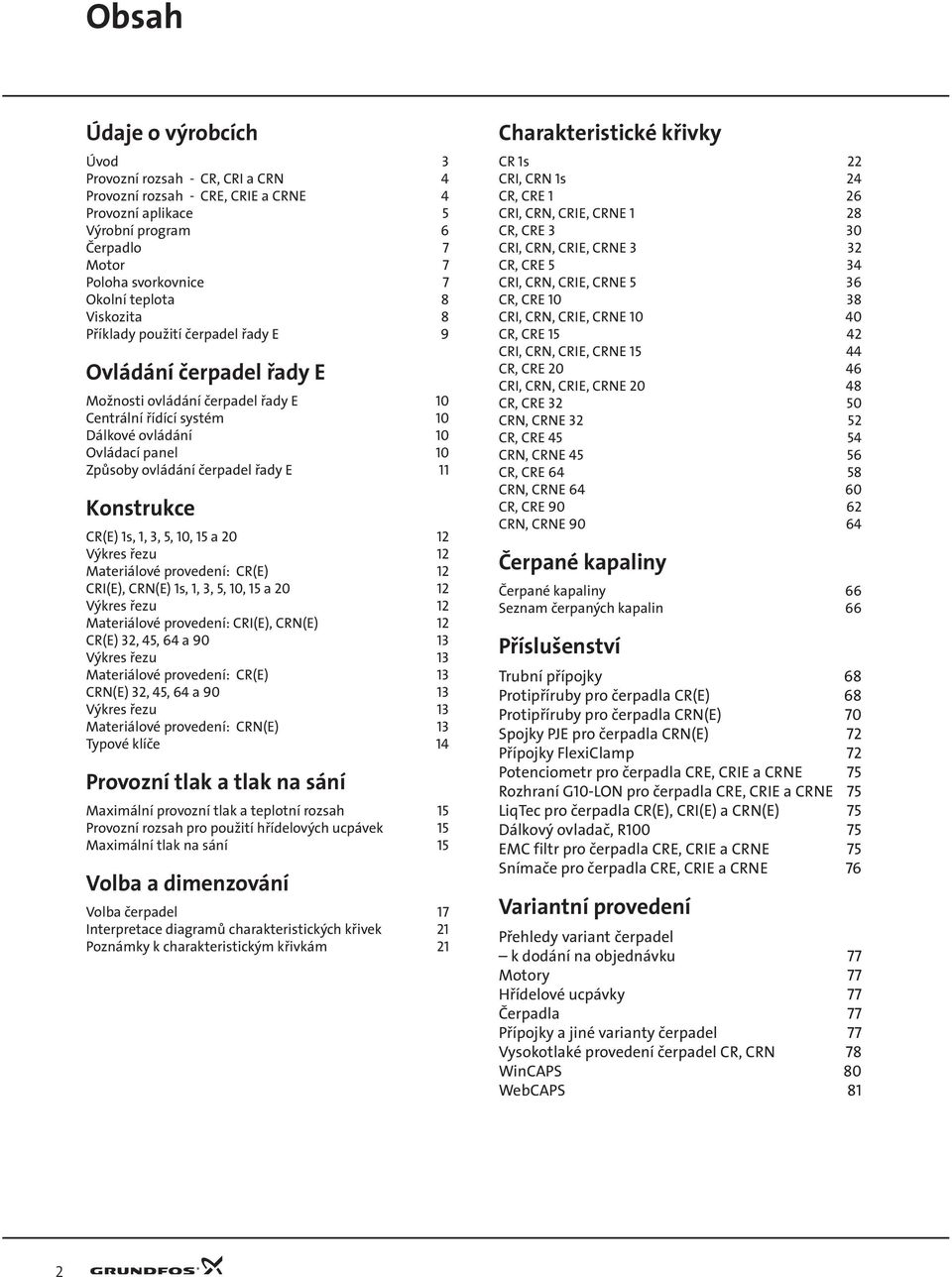 řady E 11 Konstrukce CR(E) 1s, 1, 3, 5, 1, 15 a 1 Výkres řezu 1 Materiálové provedení: CR(E) 1 CRI(E), CRN(E) 1s, 1, 3, 5, 1, 15 a 1 Výkres řezu 1 Materiálové provedení: CRI(E), CRN(E) 1 CR(E) 3, 5,