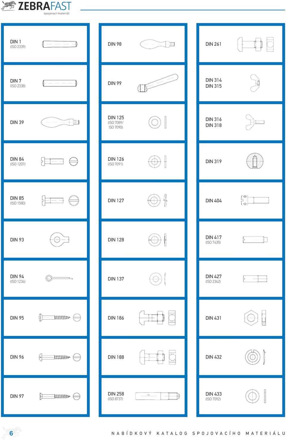 DIN 603 DIN 662 (ISO 1051) DIN 910 DIN 604 DIN 674 (ISO 1051) DIN 911 (ISO 2936) DIN 605 DIN 703 DIN