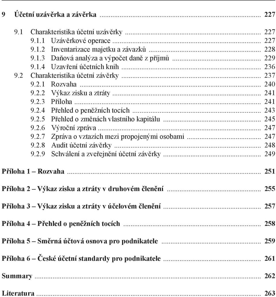 .. 243 9.2.5 Přehled o změnách vlastního kapitálu... 245 9.2.6 Výroční zpráva... 247 9.2.7 Zpráva o vztazích mezi propojenými osobami... 247 9.2.8 Audit účetní závěrky... 248 9.2.9 Schválení a zveřejnění účetní závěrky.