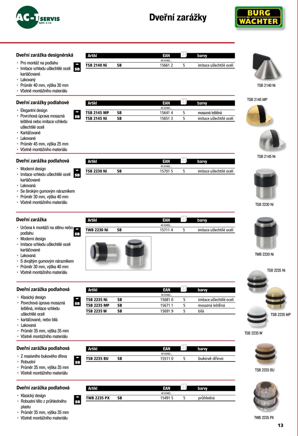 design Imitace vzhledu ušlechtilé oceli kartáčované Lakovaná Se širokým gumovým nárazníkem Průměr 30 mm, výška 40 mm Včetně montážního materiálu TSB 2140 Ni SB 15661 2 5 imitace ušlechtilé oceli TSB