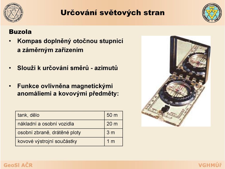 magnetickými anomáliemi a kovovými předměty: tank, dělo nákladní a osobní