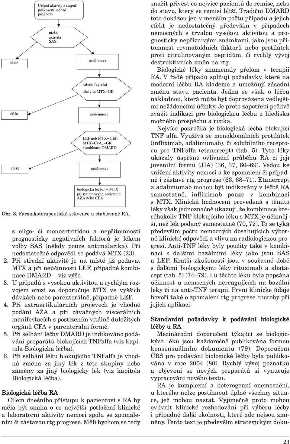 U případů s vysokou aktivitou a rychlým rozvojem erozí se doporučuje MTX ve vyšších dávkách nebo parenterálně, případně LEF. 4.