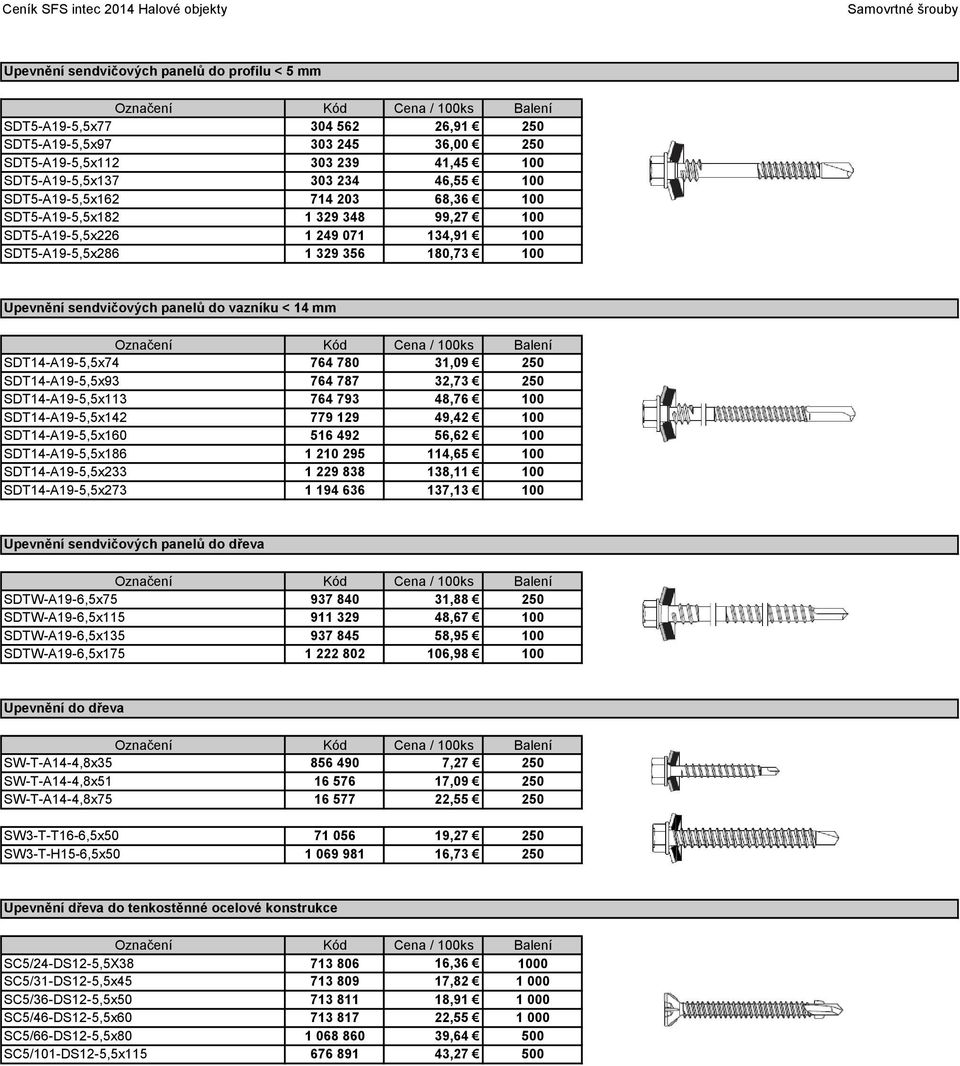 SDT14-A19-5,5x74 764 780 31,09 250 SDT14-A19-5,5x93 764 787 32,73 250 SDT14-A19-5,5x113 764 793 48,76 100 SDT14-A19-5,5x142 779 129 49,42 100 SDT14-A19-5,5x160 516 492 56,62 100 SDT14-A19-5,5x186 1