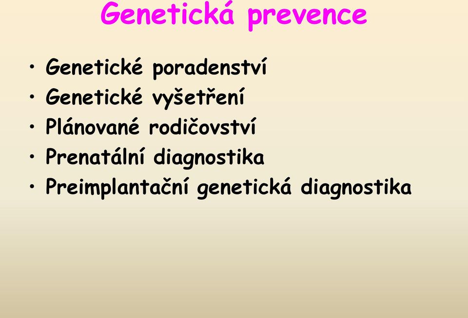Plánované rodičovství Prenatální