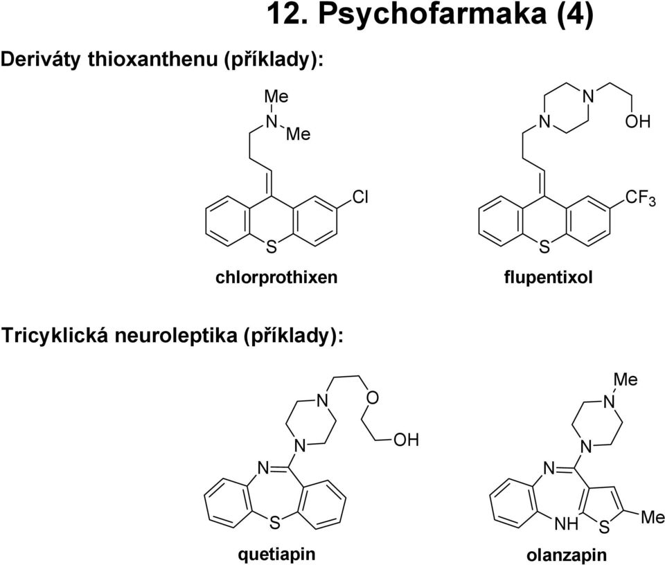 chlorprothixen flupentixol Tricyklická