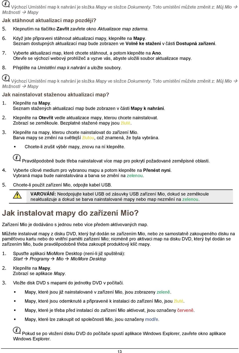Řada Moov V. Příručka k aplikaci MioMore Desktop - PDF Stažení zdarma
