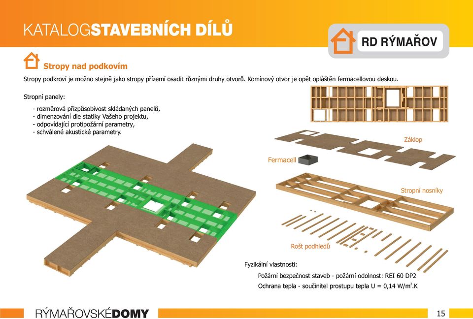 Stropní panely: - rozměrová přizpůsobivost skládaných panelů, - dimenzování dle statiky Vašeho projektu, - odpovídající