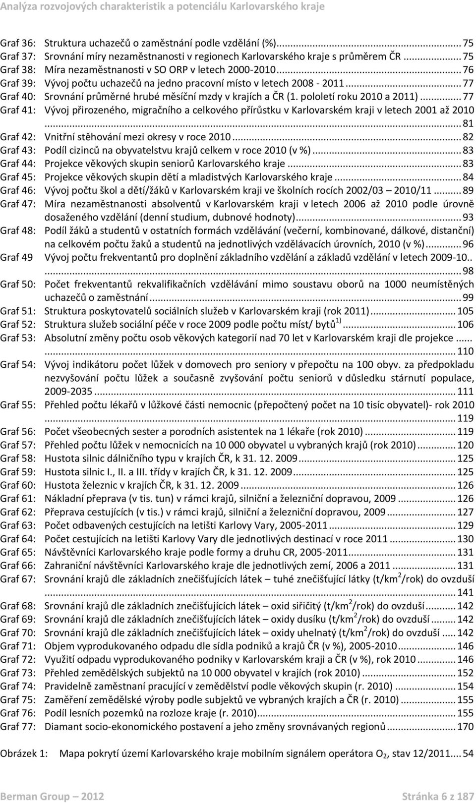 .. 77 Graf 40: Srovnání průměrné hrubé měsíční mzdy v krajích a ČR (1. pololetí roku 2010 a 2011).