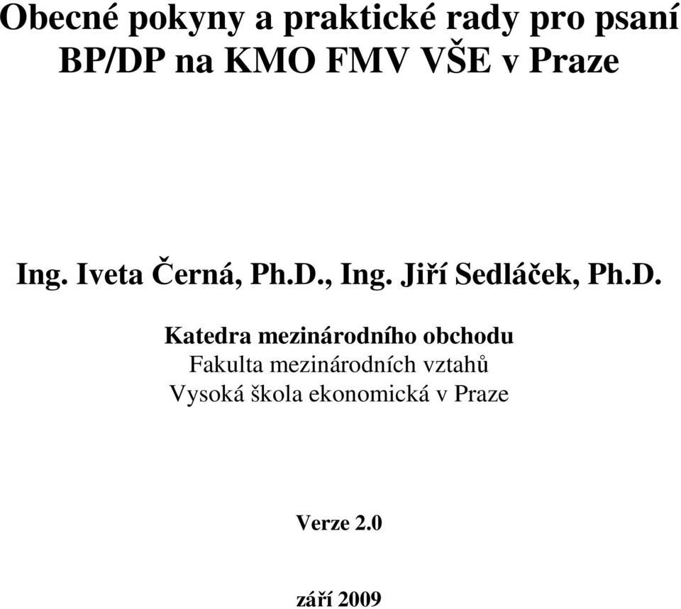 Jiří Sedláček, Ph.D.