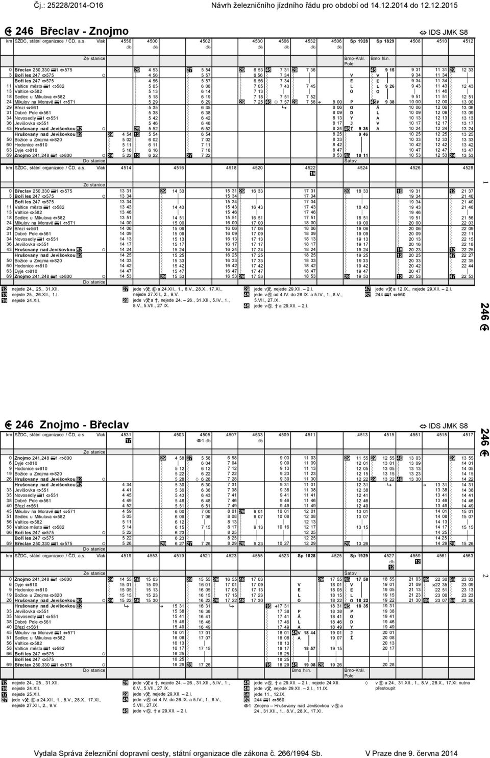 město 1 582 5 05 6 06 7 05 7 43 7 45 L L 9 26 9 43 11 43 12 43 13 Valtice 582 5 13 6 14 7 13 O O 11 46 18 Sedlec u Mikulova 582 5 18 6 19 7 18 7 51 7 52 9 51 11 51 12 51 24 Mikulov na Moravě 1 571 5