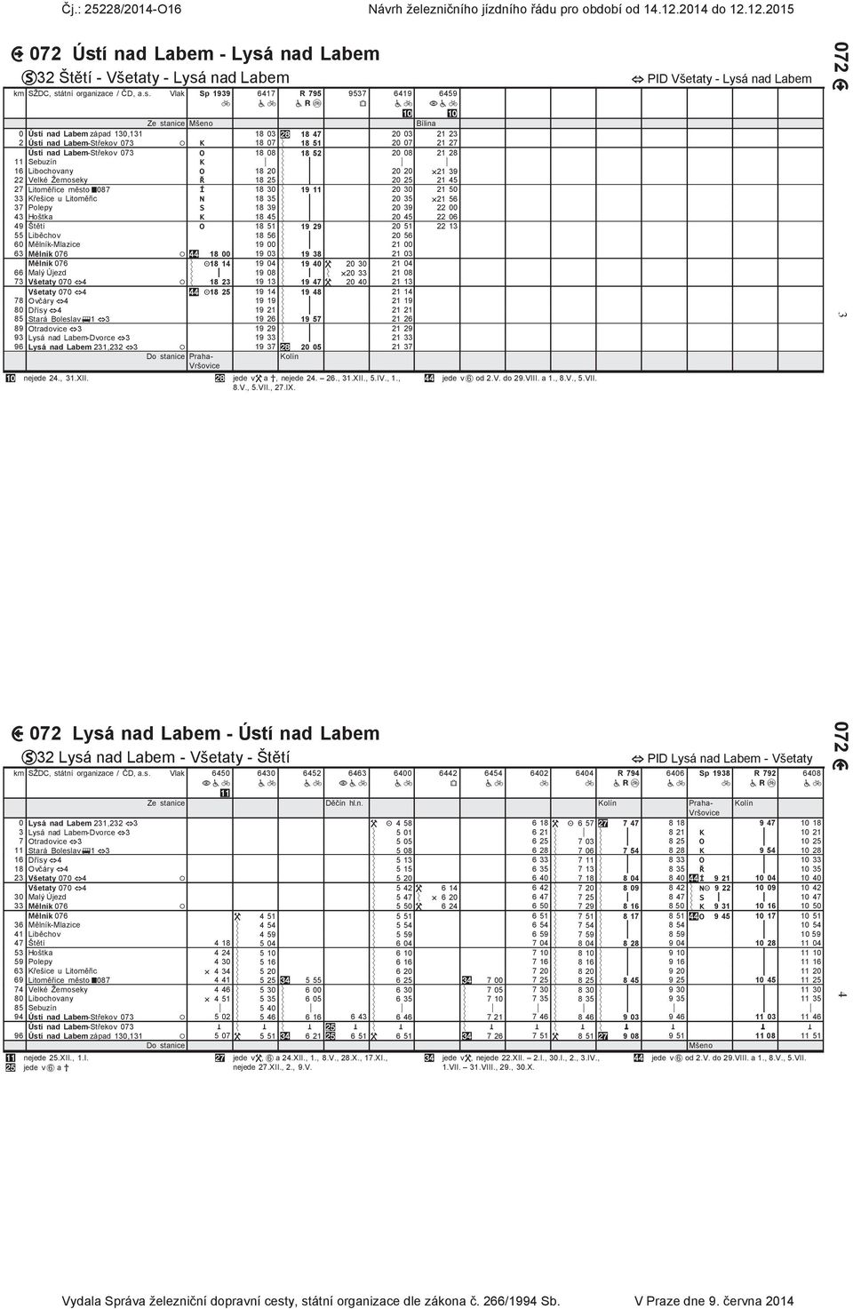 ) 18 51 0 07 1 7 Ústí nad Labem-Střekov 073 O 18 08?) 18 5 0 08 1 8 11 Sebuzín K :;;?) :;; :;; :;; 16 Libochovany O 18 0?) :;; 0 0 A1 39 Velké Žernoseky Ř 18 5?