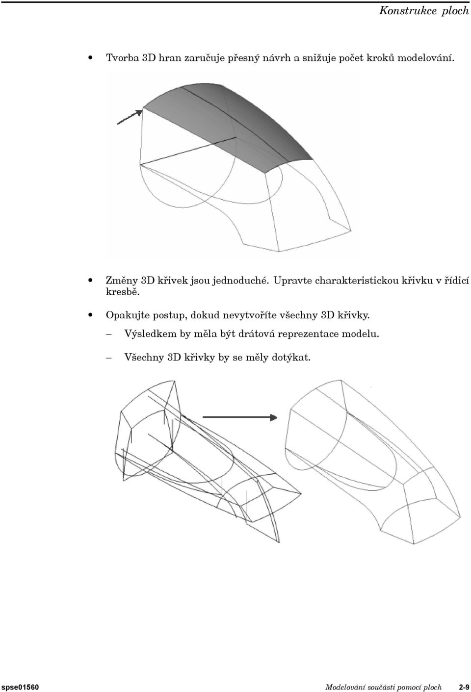 Opakujte postup, dokud nevytvoříte všechny 3D křivky.